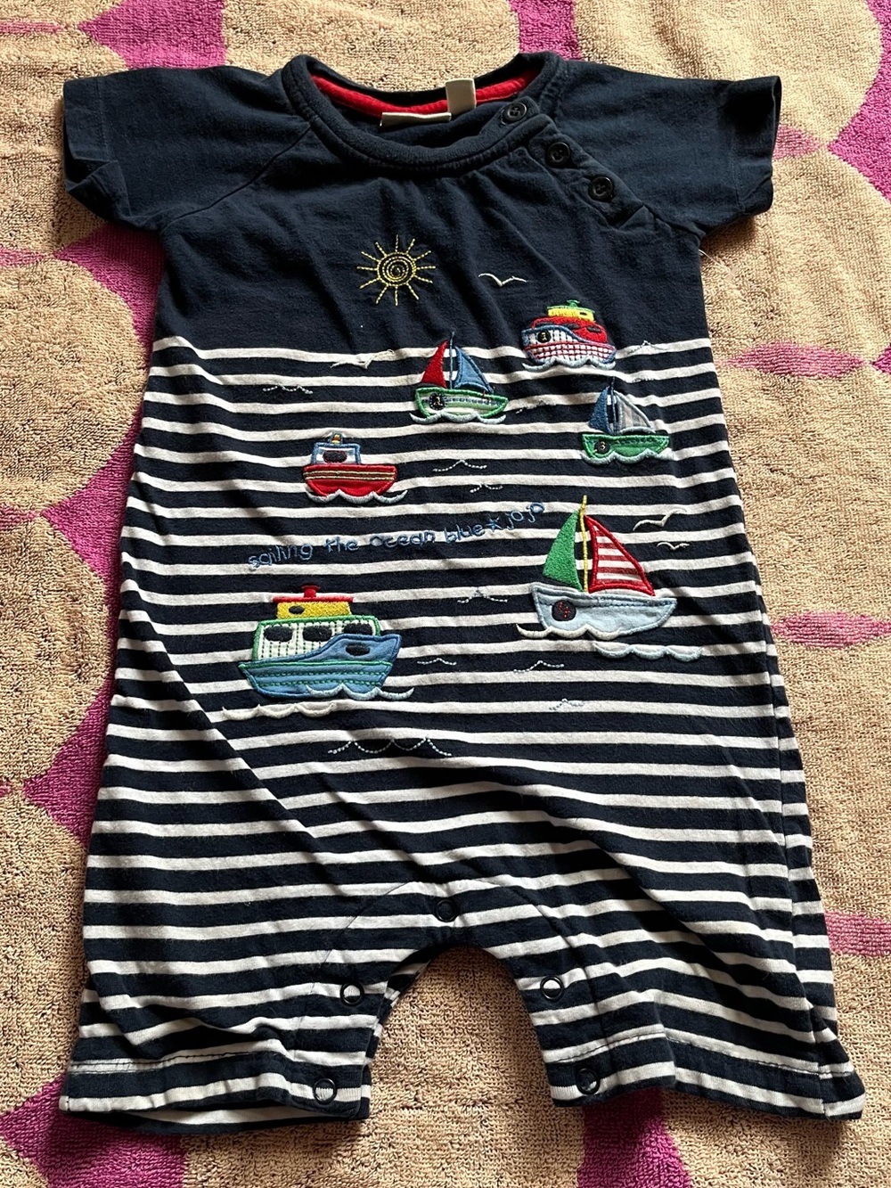 Jojo Maman Bebe Nautical Sailing Shortie Romper 18-24m